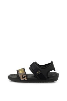 Puma, Sandale velcro cu logo si animal print Softride Puma, Sandale velcro cu logo si animal print Softride