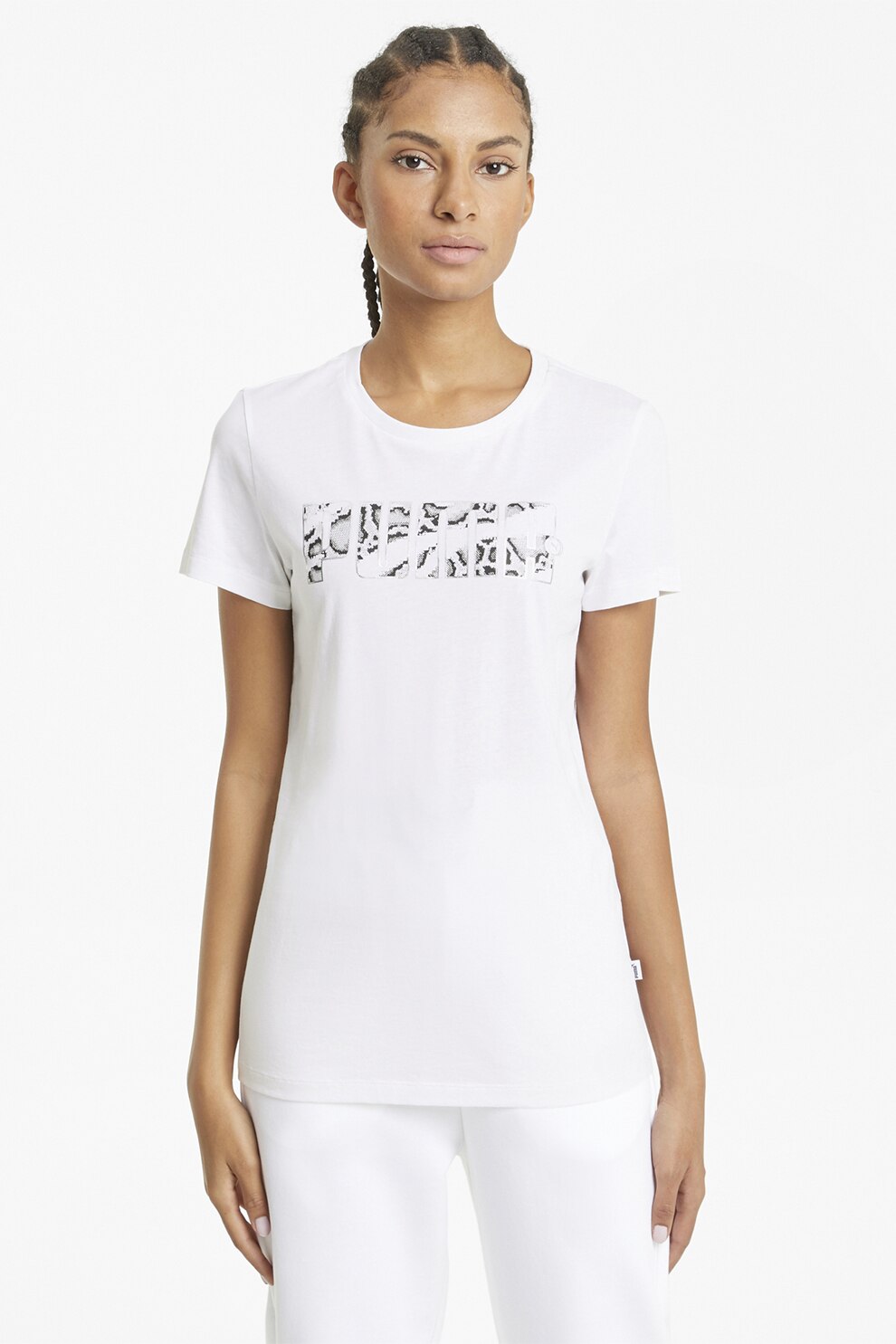 Puma, Tricou regular fit cu imprimeu logo Rebel, Alb optic