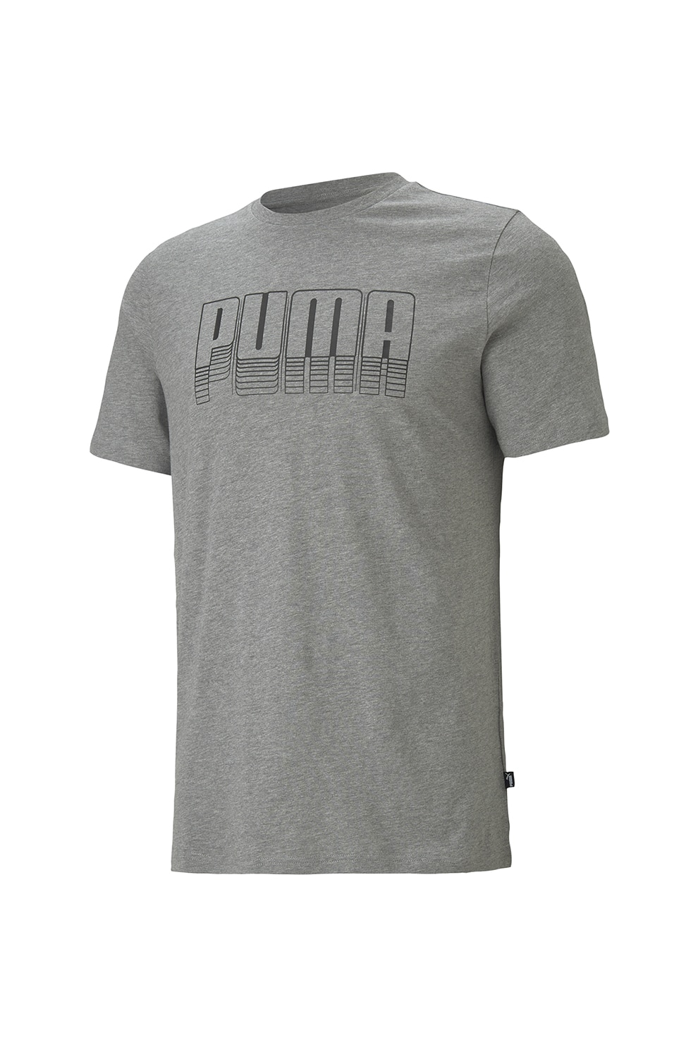 Puma, Tricou de bumbac cu logo, Gri antracit