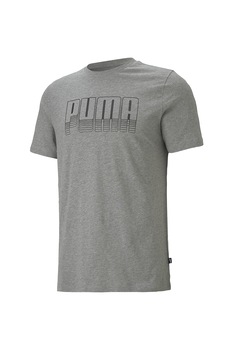 Puma, Tricou de bumbac cu logo, Gri antracit Puma, Tricou de bumbac cu logo, Gri antracit
