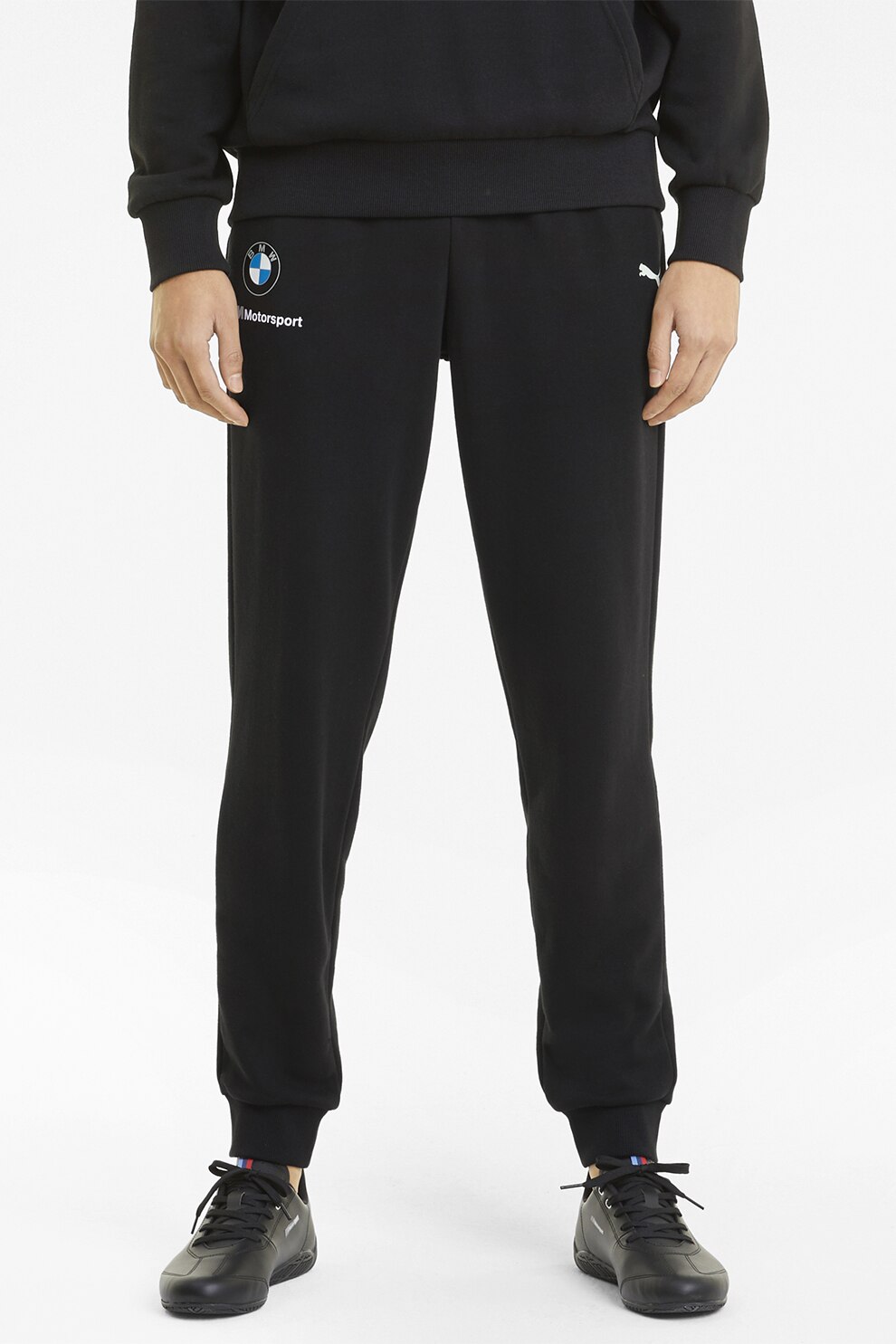 Puma, Pantaloni sport cu segmente striate la nivelul gleznelor, Negru