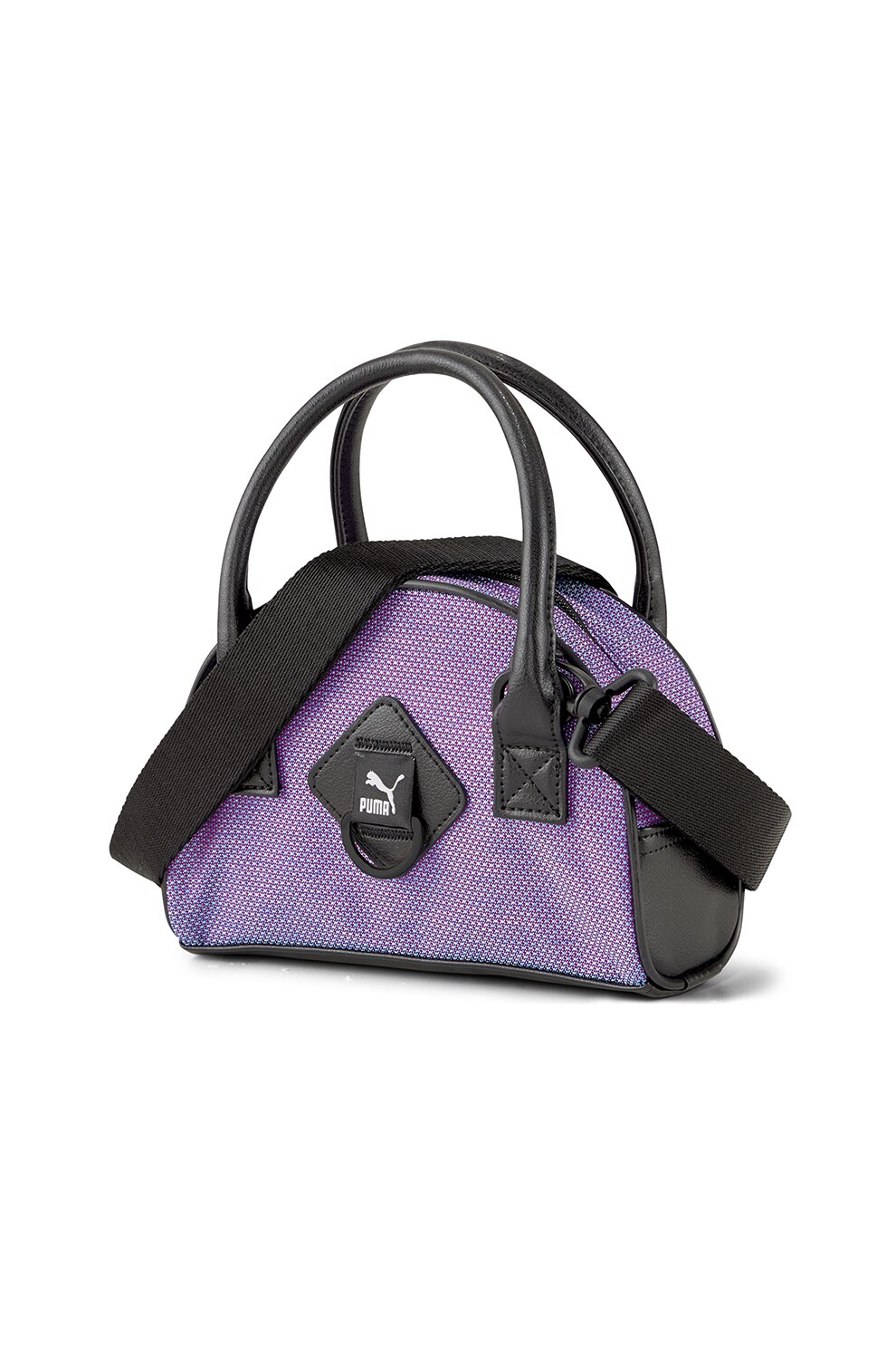 Puma, Geanta crossbody cu bareta detasabila Prime Time, Violet/Negru