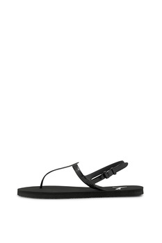 Puma, Sandale cu bareta separatoare si segmente texturate Cosy, Negru Puma, Sandale cu bareta separatoare si segmente texturate Cosy, Negru