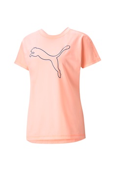 Puma, Tricou cu imprimeu logo si tehnologie DryCELL, pentru antrenament, Piersica Puma, Tricou cu imprimeu logo si tehnologie DryCELL, pentru antrenament, Piersica