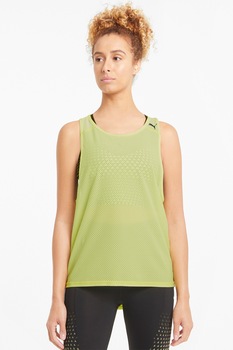Puma, Top cu aspect texturat si tehnologie DryCELL, pentru antrenament, galben pal Puma, Top cu aspect texturat si tehnologie DryCELL, pentru antrenament, galben pal
