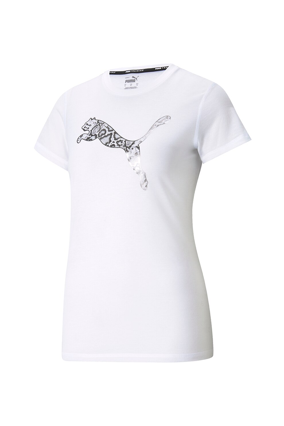 Puma, Tricou cu imprimeu logo, pentru antrenament, Alb