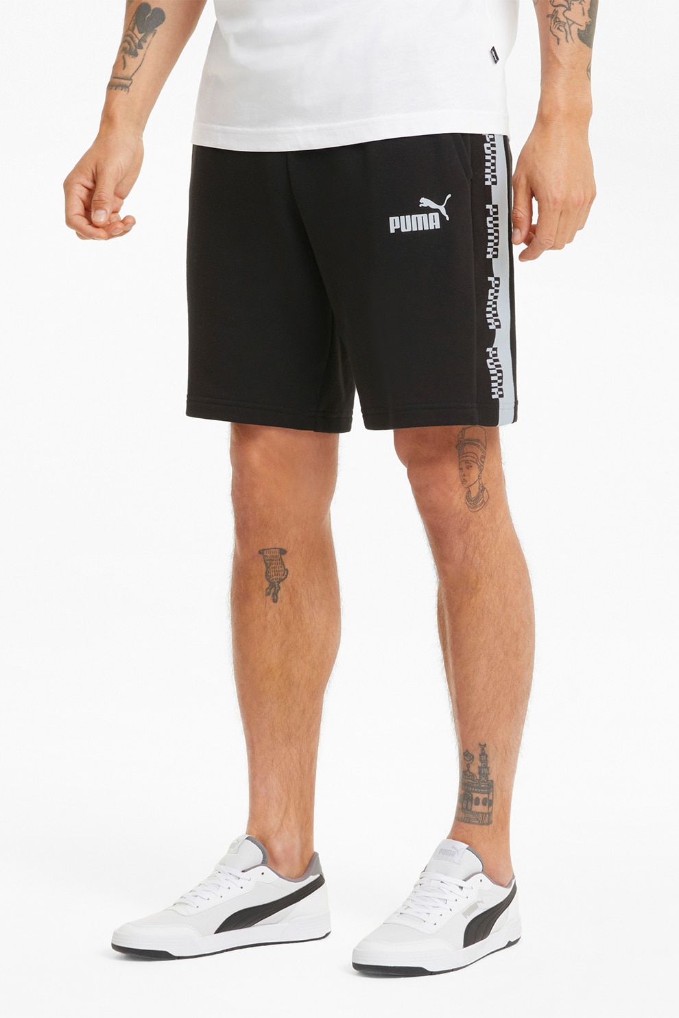 Puma, Pantaloni scurti sport cu buzunare laterale Amplified, Negru