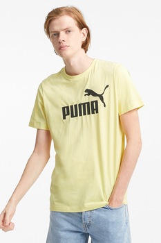 Puma, Tricou de bumbac cu logo Essential, galben pal Puma, Tricou de bumbac cu logo Essential, galben pal