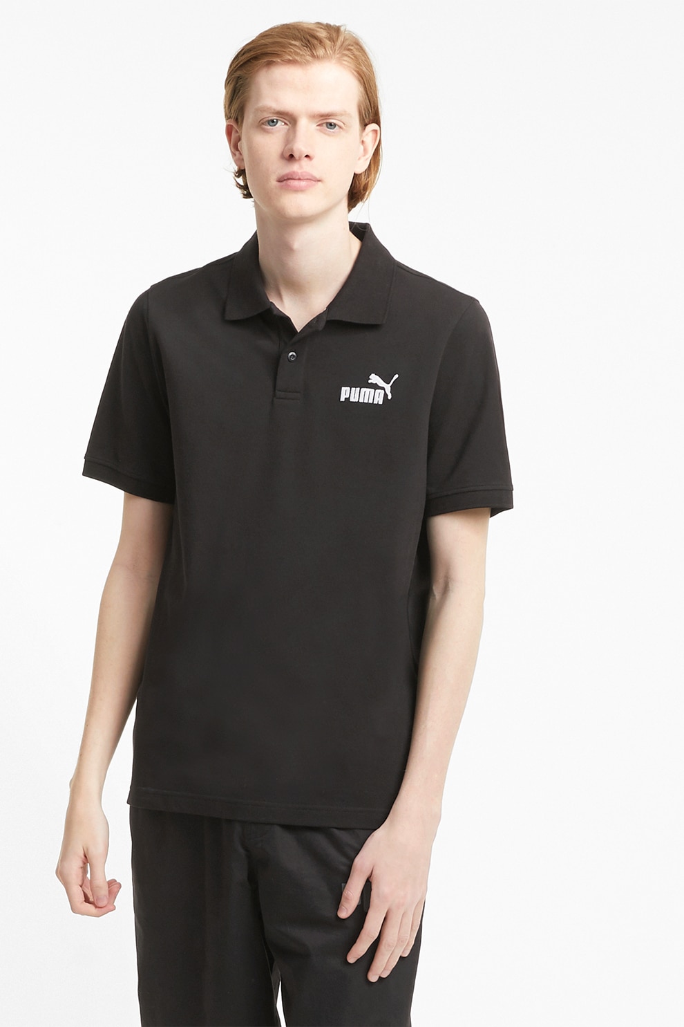 Puma, Tricou polo cu aspect pique, Negru