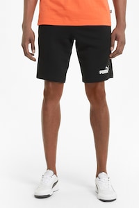 Puma, Pantaloni scurti cu detaliu logo Essentials, Negru, S