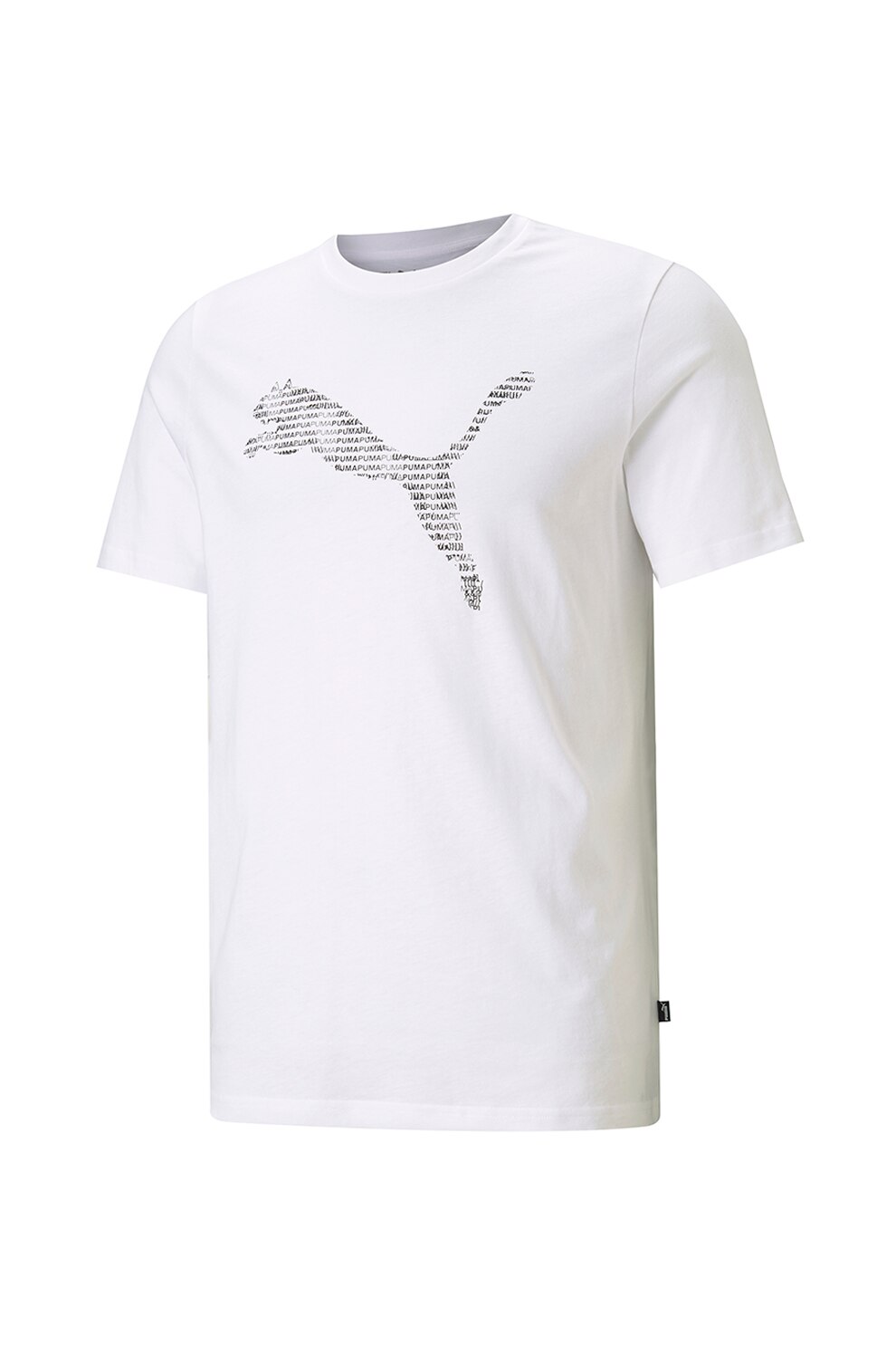 Puma, Tricou cu imprimeu si decolteu la baza gatului, Alb