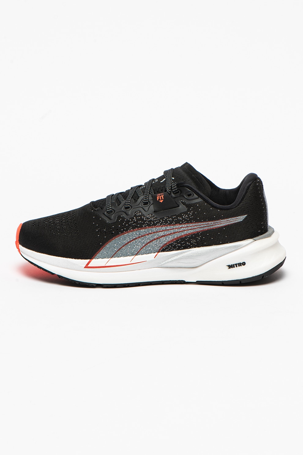 Puma, Pantofi pentru alergare Eternity Nitro, negru, rosu, gri cenusa, 37