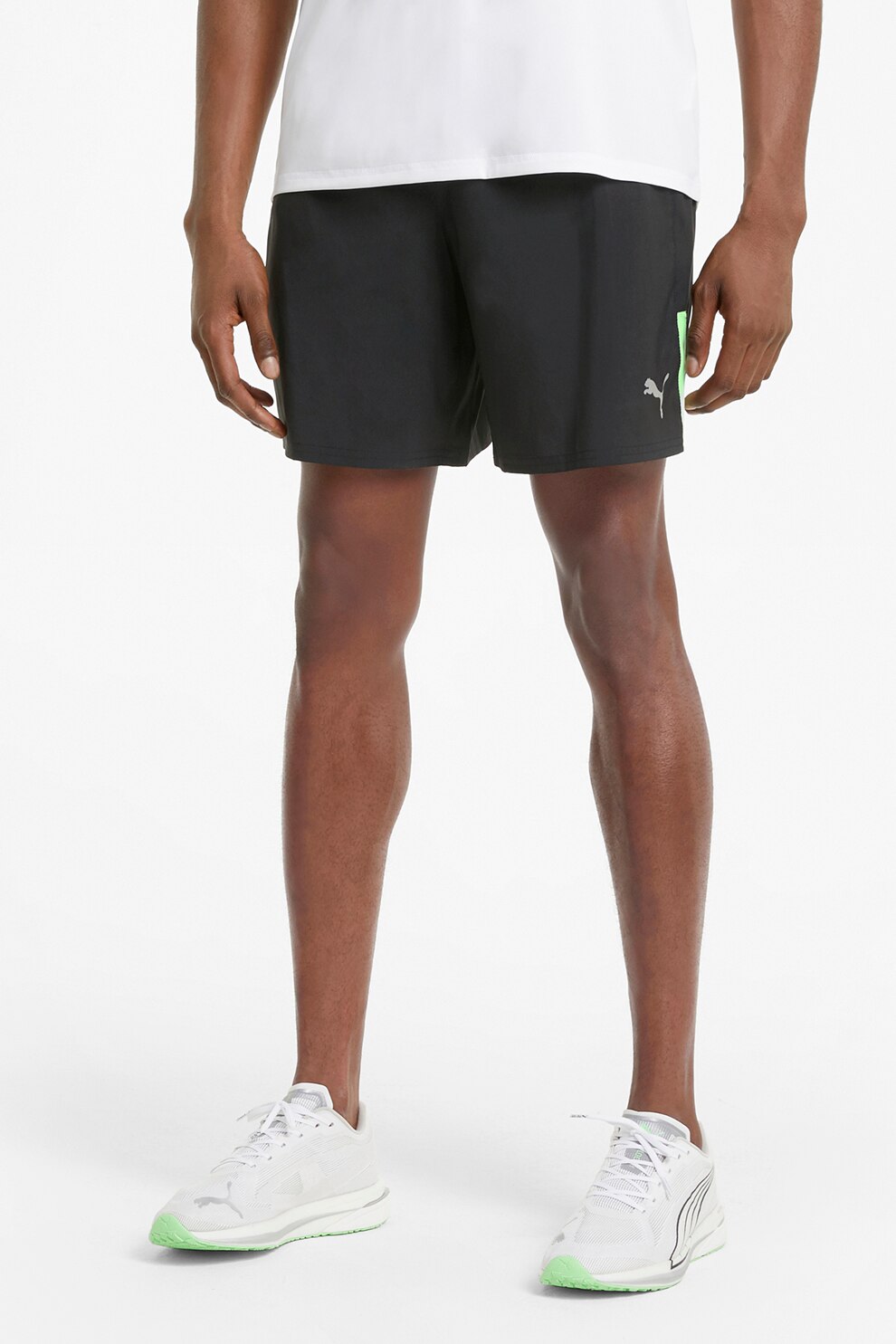 Puma, Pantaloni scurti cu logo si tehnologie drycCELL pentru alergare Lite Woven, Negru