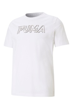 Puma, Tricou cu tehnologie dryCELL si imprimeu logo Modern Sports, Alb