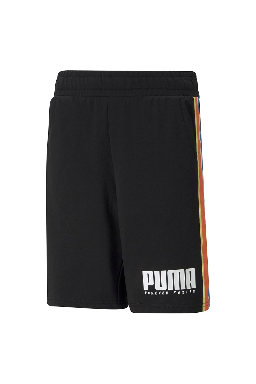 Puma, Pantaloni scurti cu benzi laterale contrastante Alpha Tape, Negru