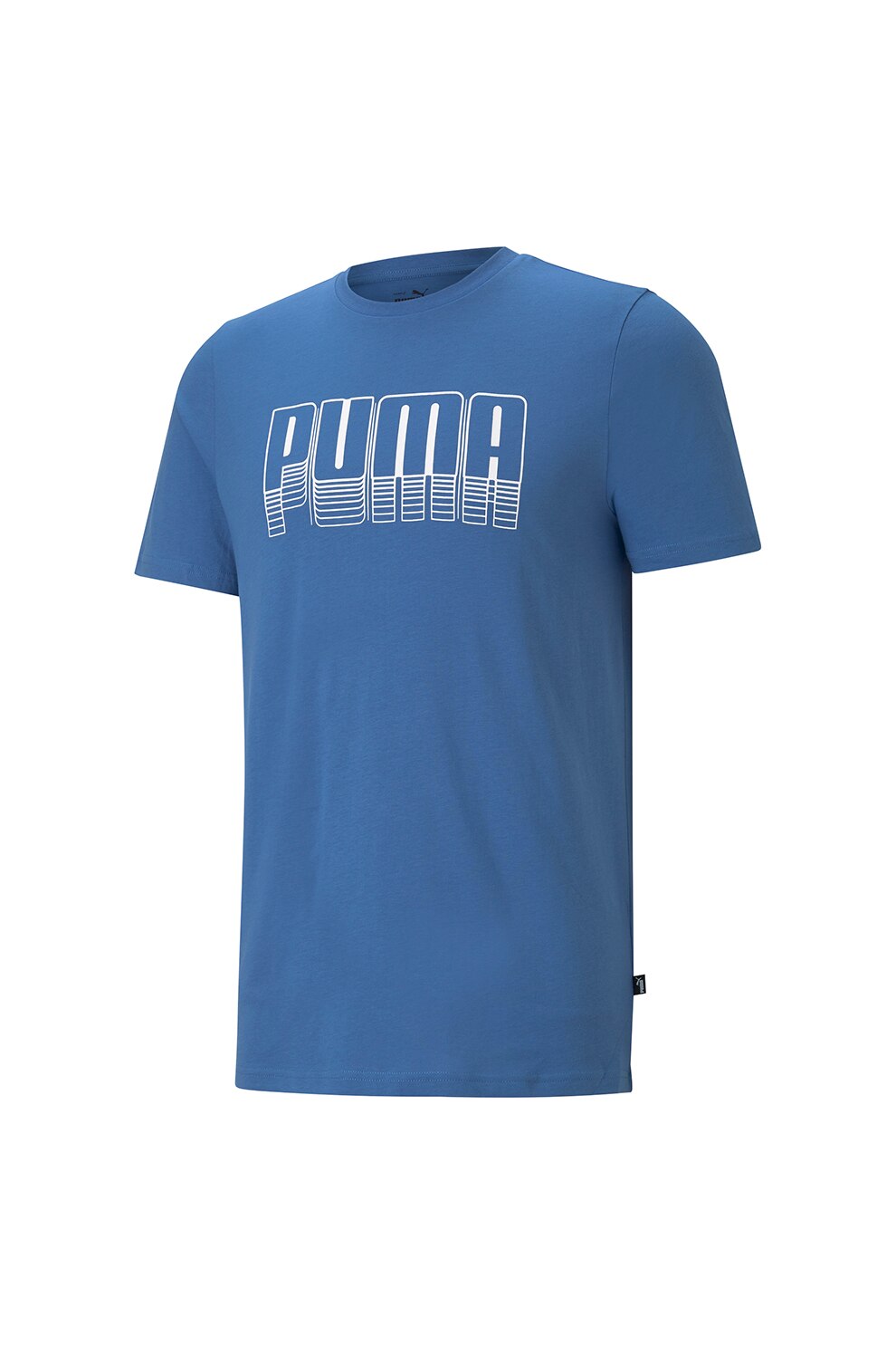 Puma, Tricou de bumbac cu logo, Albastru