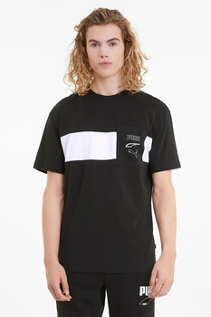 Puma, Tricou cu buzunar pe piept Rebel Advanced, Negru Puma, Tricou cu buzunar pe piept Rebel Advanced, Negru