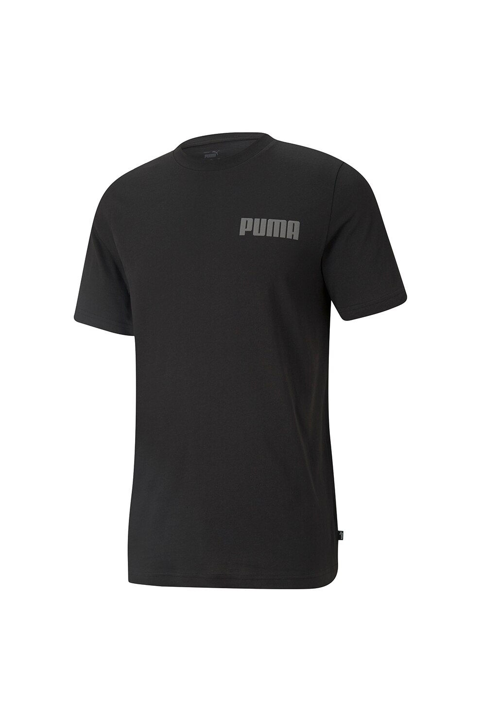 Puma, Tricou din bumbac cu decolteu la baza gatului Modern Basics, Negru