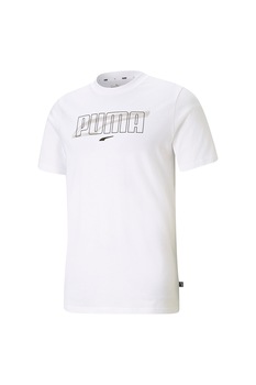 Puma, Tricou regular fit cu imprimeu logo Rebel, Alb