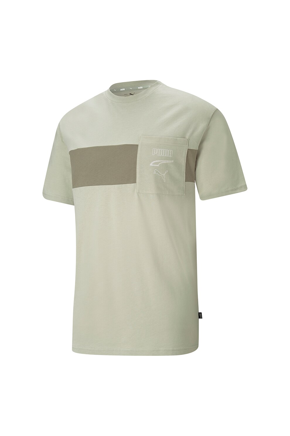 Puma, Tricou cu buzunar pe piept Rebel Advanced, Verde pastel