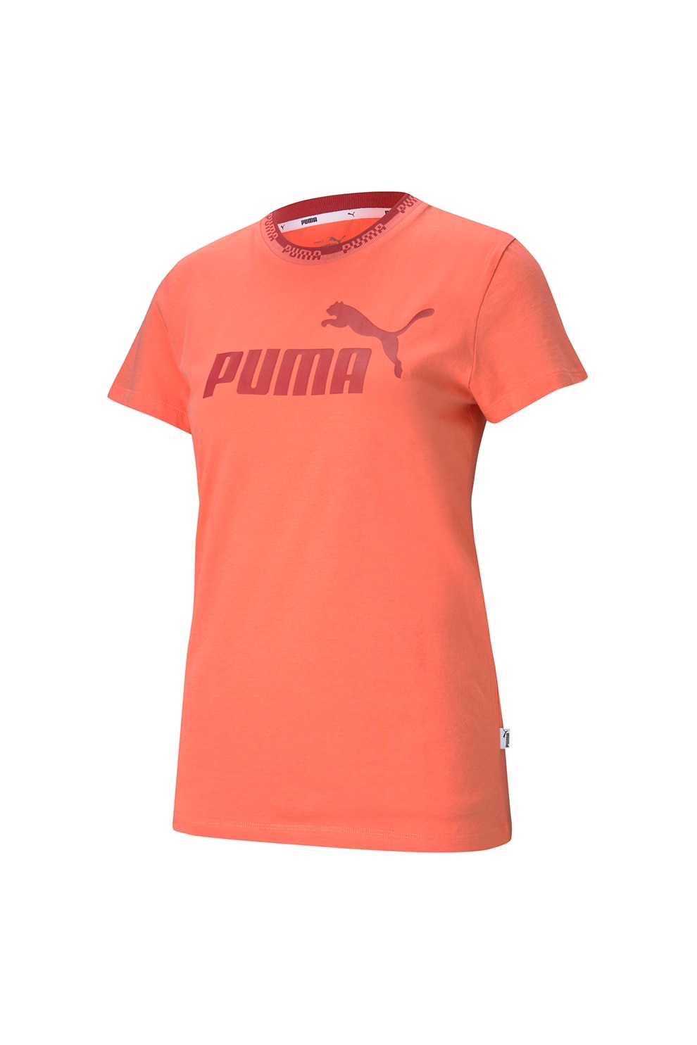 Puma, Tricou cu decolteu la baza gatului si imprimeu logo Amplified, Oranj mandarina