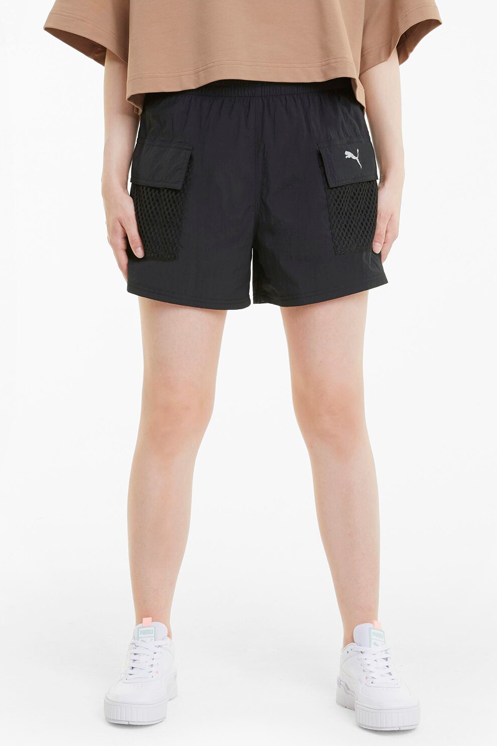 Puma, Pantaloni scurti cu talie elastica Evide, Negru