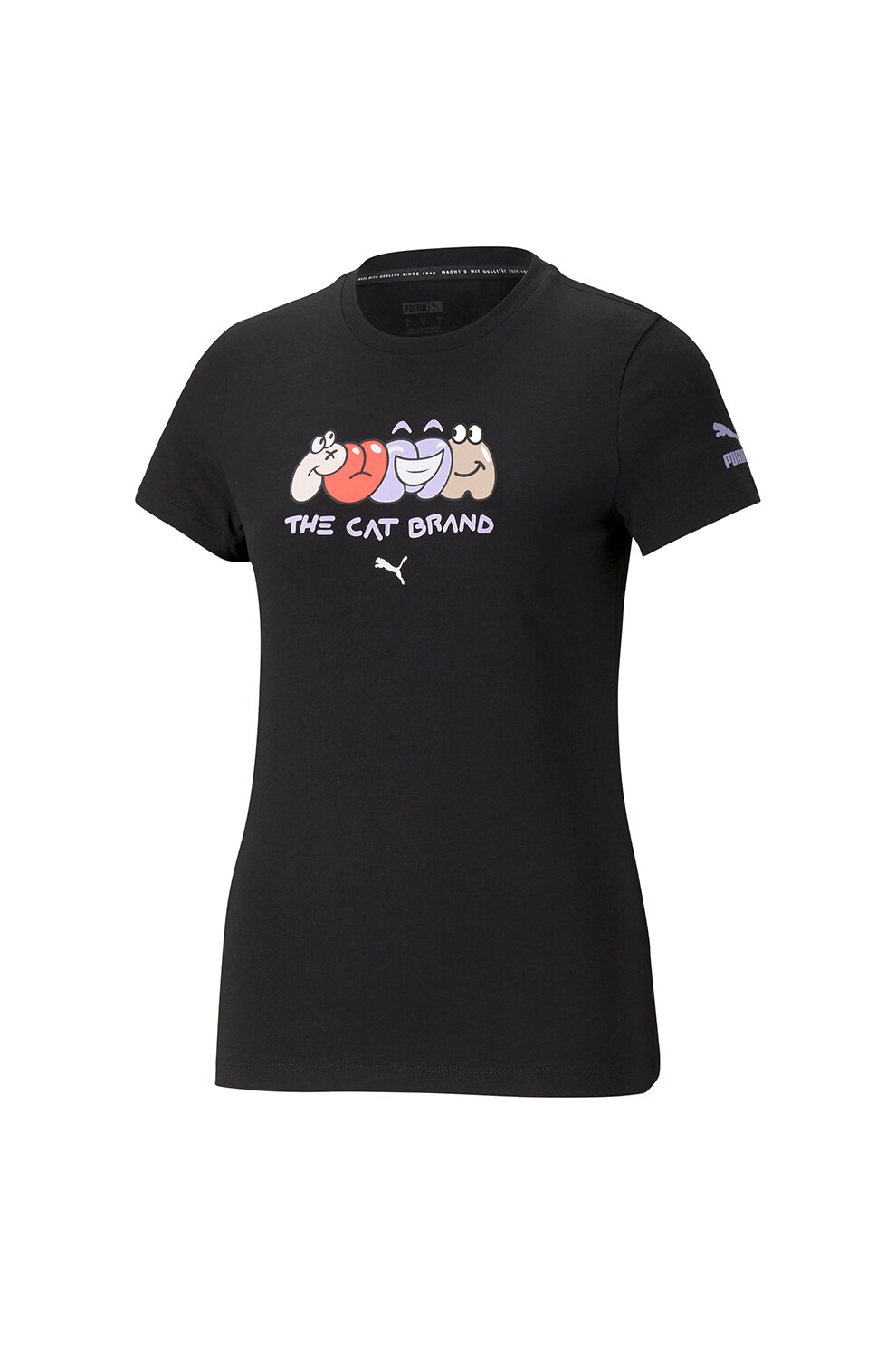 Puma, Tricou elastic cu text, Negru