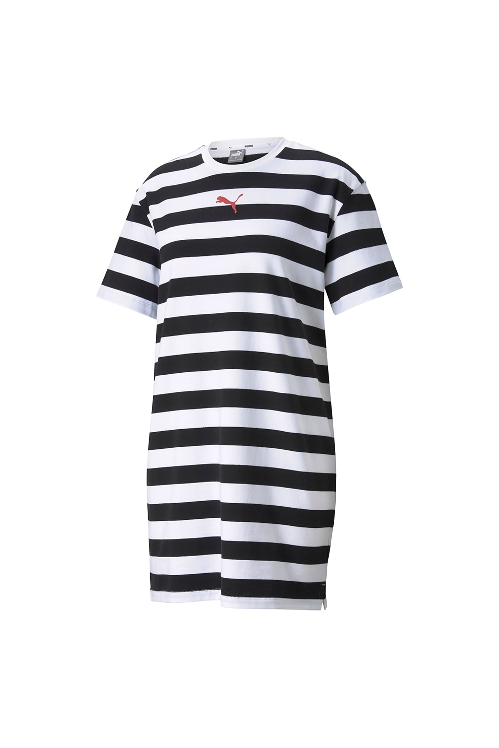 Puma, Rochie cu maneci scurte Summer Stripes, Negru/Alb