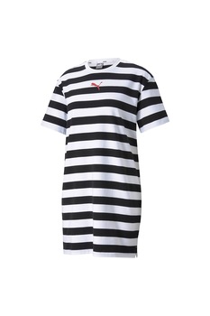 Puma, Rochie cu maneci scurte Summer Stripes, Negru/Alb Puma, Rochie cu maneci scurte Summer Stripes, Negru/Alb