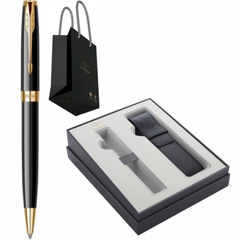 Pix Parker Sonnet Royal Black GT Persnalizat prin Gravura Laser in Cutie cu Etui Parker Focus Collection si Punga Parker Pix Parker Sonnet Royal Black GT Persnalizat prin Gravura Laser in Cutie cu Etui Parker Focus Collection si Punga Parker