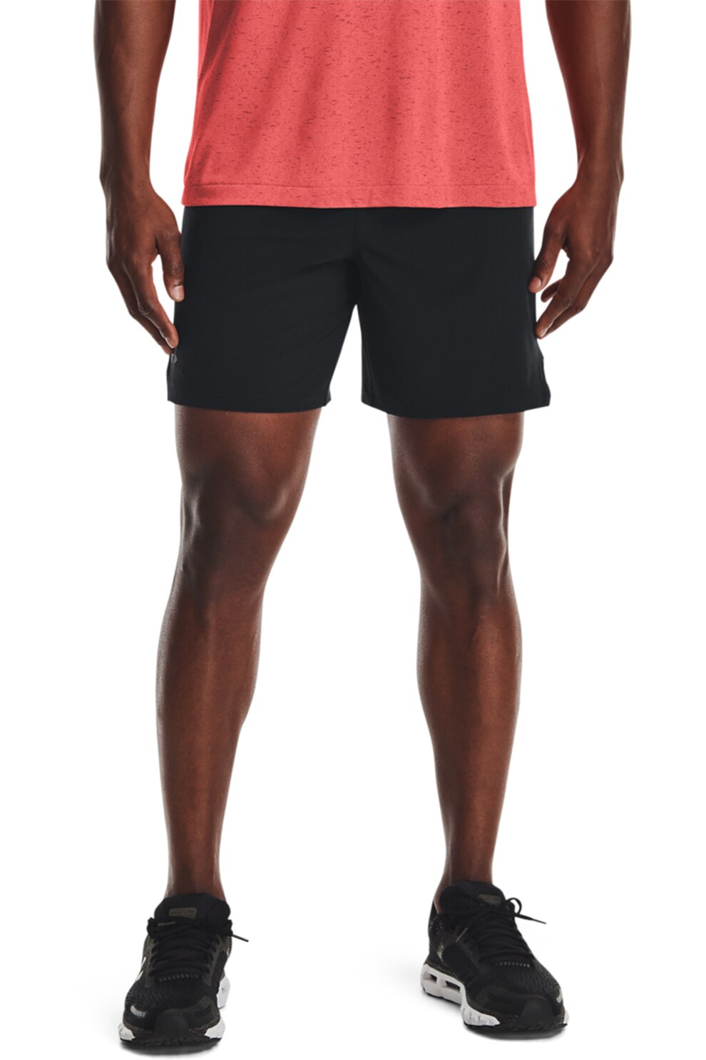 Under Armour, Pantaloni scurti cu snur interior, pentru alergare Speed Pocket, Negru