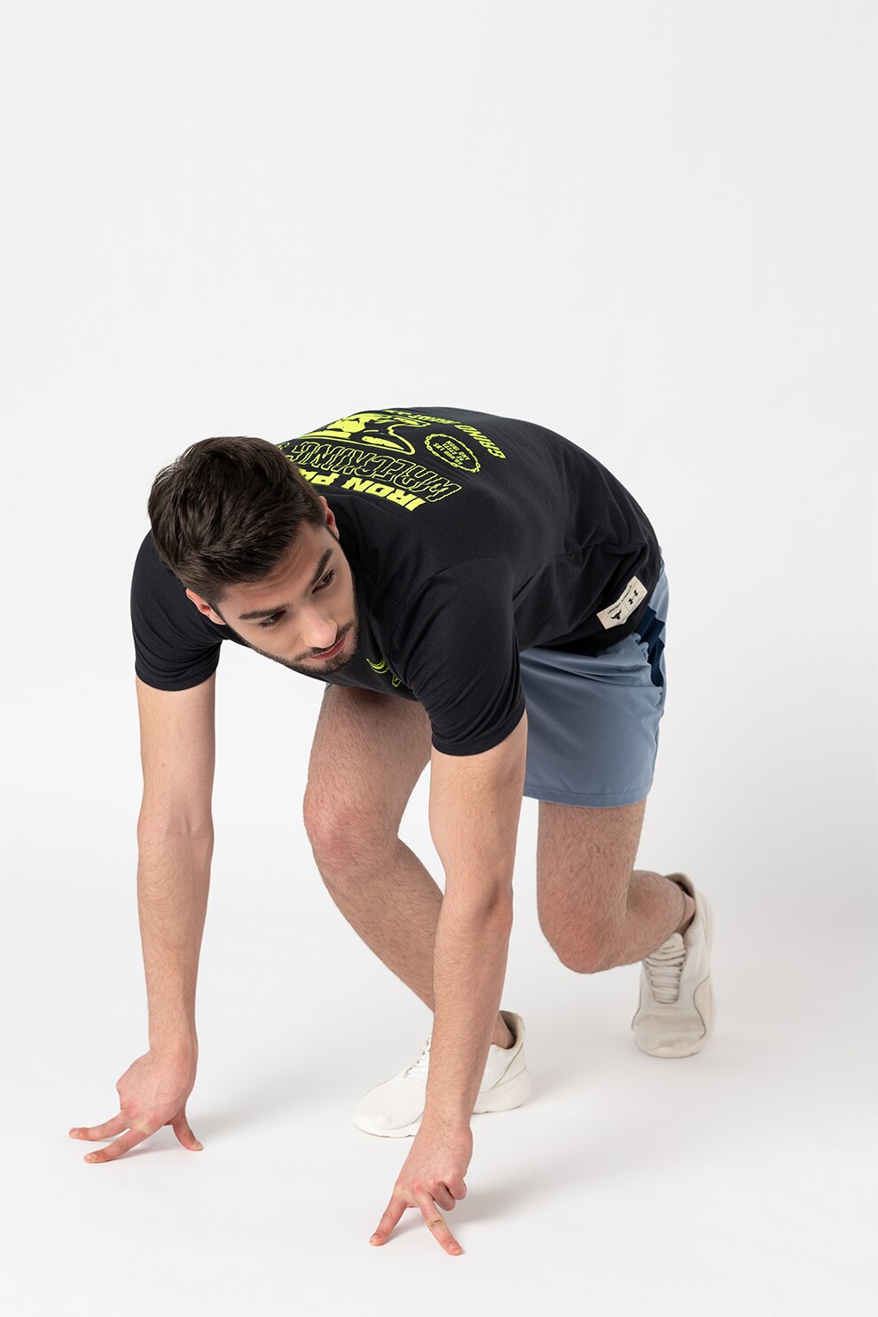 Under Armour, Tricou cu decolteu la baza gatului, pentru fitness Project Rock Wrecking, Negru