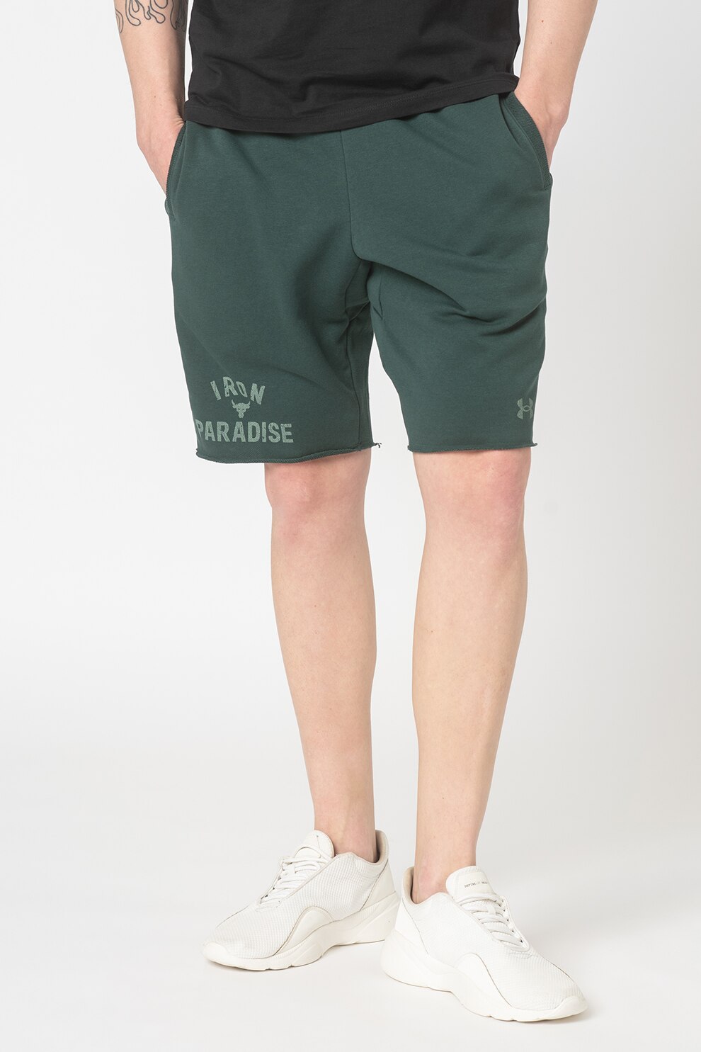 Under Armour, Pantaloni scurti lejeri pentru fitness Project Rock, Verde englez