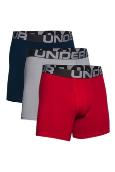 Under Armour, Set de boxeri cu banda logo in talie Charged - 3 perechi, Negru/Gri/Rosu Under Armour, Set de boxeri cu banda logo in talie Charged - 3 perechi, Negru/Gri/Rosu