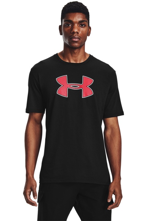 Under Armour, Tricou lejer cu imprimeu logo pentru fitness HeatGear®,, Negru, L