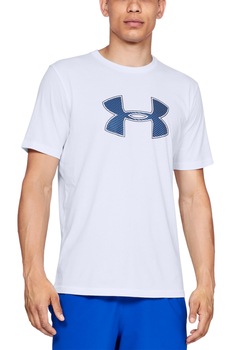 Under Armour, Tricou lejer cu imprimeu logo si HeatGear®, pentru fitness, Alb Under Armour, Tricou lejer cu imprimeu logo si HeatGear®, pentru fitness, Alb
