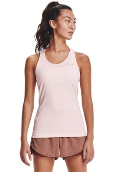 Under Armour, Top cu spate decupat pentru fitness, Roz pastel Under Armour, Top cu spate decupat pentru fitness, Roz pastel