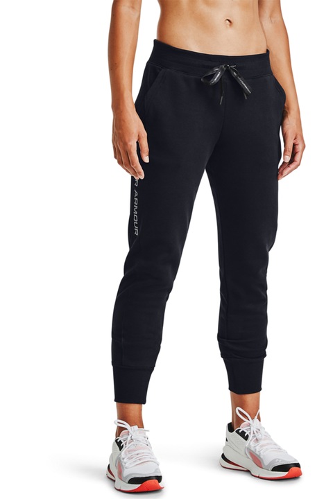 Under Armour, Rival sportnadrág hímzett logóval, Fekete, L