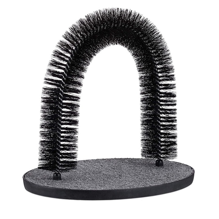 Perie de sine statatoare pentru pisici, RelaxDays, negru, 38 x 36 x 28.5 cm