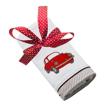 Prosop copii, LWS, bumbac, brodat, model Beetle buggy, alb, 70x140 cm Prosop copii, LWS, bumbac, brodat, model Beetle buggy, alb, 70x140 cm