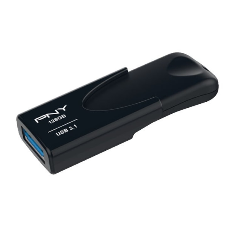 Memory stick USB 3.1 Gen 1 PNY, 128 GB cu capac culisant, Negru