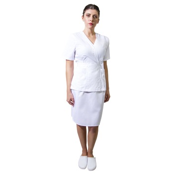 Bluza dama, PRIMA, Kimono si cordon, 65% Poliester, 35% Bumbac, ALB, Marimea L Bluza dama, PRIMA, Kimono si cordon, 65% Poliester, 35% Bumbac, ALB, Marimea L