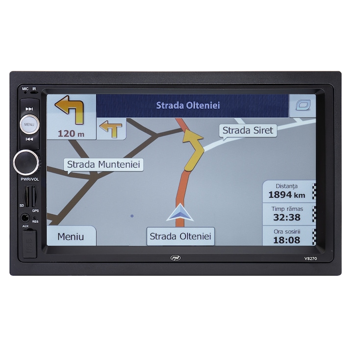 Мултимедия с навигация PNI V8270 2 DIN с GPS MP5, Touch screen 7 инча, FM радио, Bluetooth, Mirror Link, AUX, USB, microSD