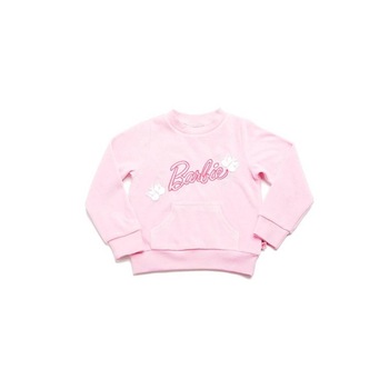 Bluza Barbie, cu buzunar aplicat si imprimeu logo, roz, Roz