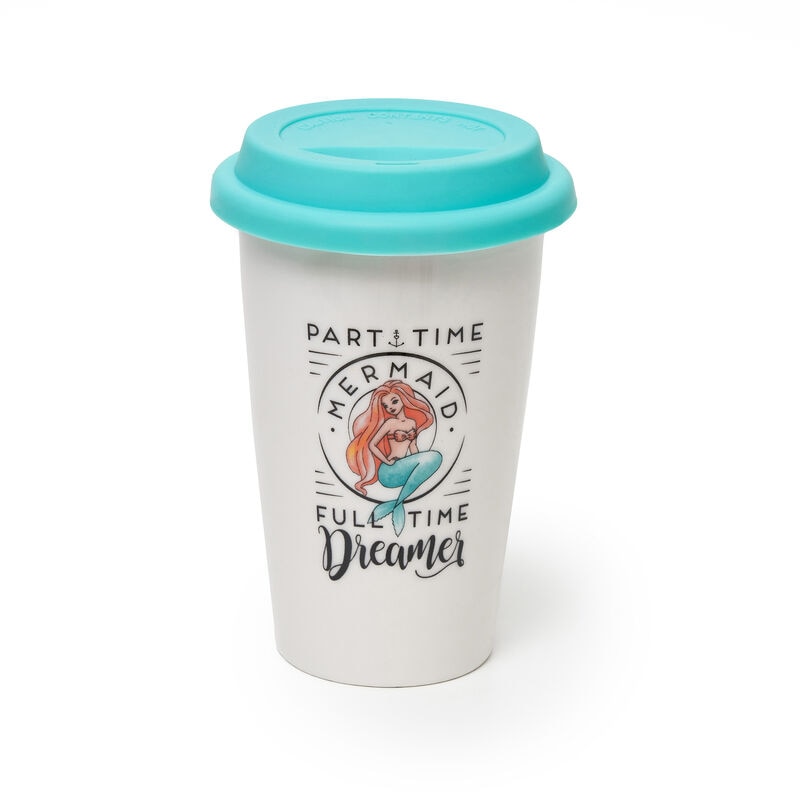 Cana de voiaj - Tu Vuo Fa' L'Americano - Mermaid, Portelan, 300 ml, Alb / Albastru