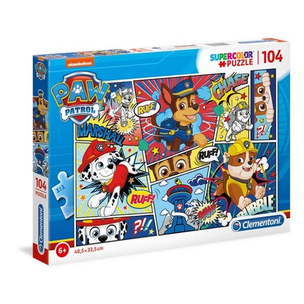 Puzzle Clementoni – Paw Patrol, Supercolor, 104 piese