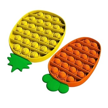 Set 2 Jucarii Zenuk® antistres din silicon, Pop it now, forma ananas si morcov , 13 cm Set 2 Jucarii Zenuk® antistres din silicon, Pop it now, forma ananas si morcov , 13 cm