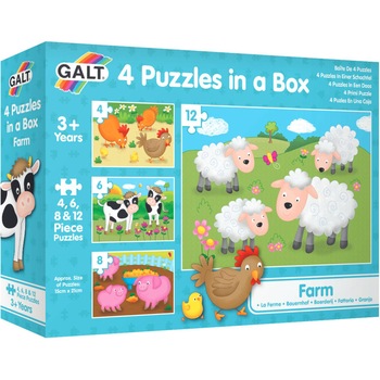 Set 4 puzzle Galt, Animale de la ferma, 30 piese Set 4 puzzle Galt, Animale de la ferma, 30 piese