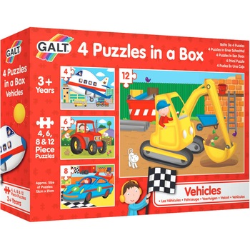 Set 4 puzzle Galt, Vehicule, 30 piese Set 4 puzzle Galt, Vehicule, 30 piese