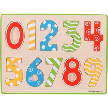 Puzzle din lemn BigJigs - 123, 10 piese Puzzle din lemn BigJigs - 123, 10 piese